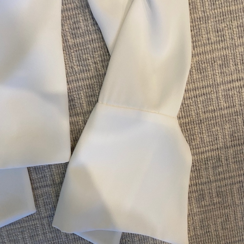 Intermix White Top With Button Neck - image 2